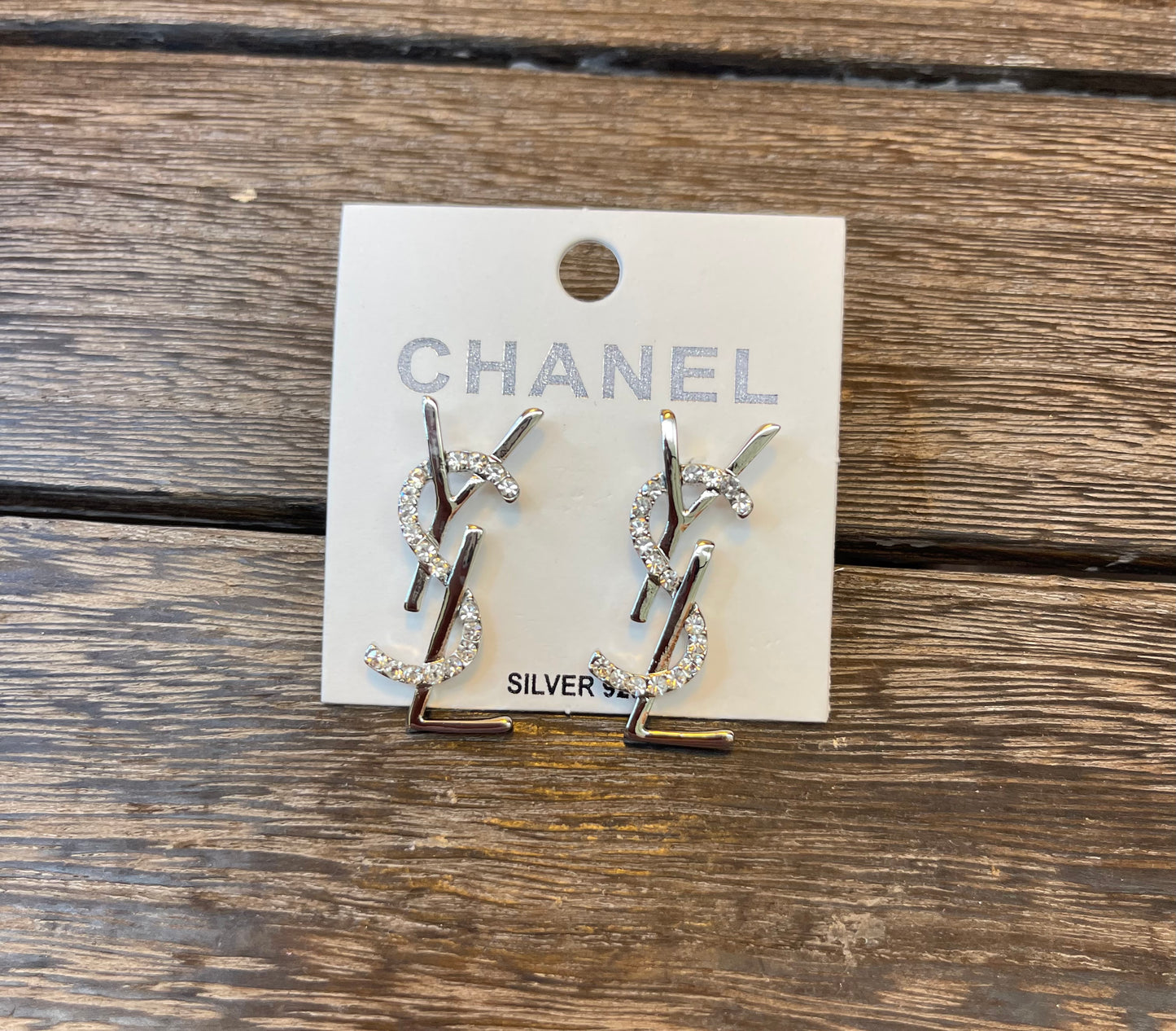 Y S L Earrings (silver )