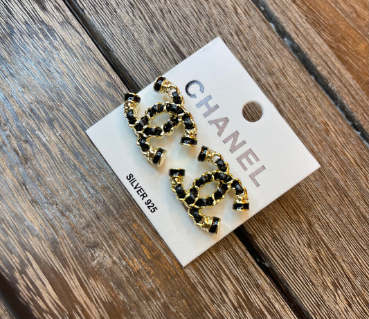 C C Earrings Black