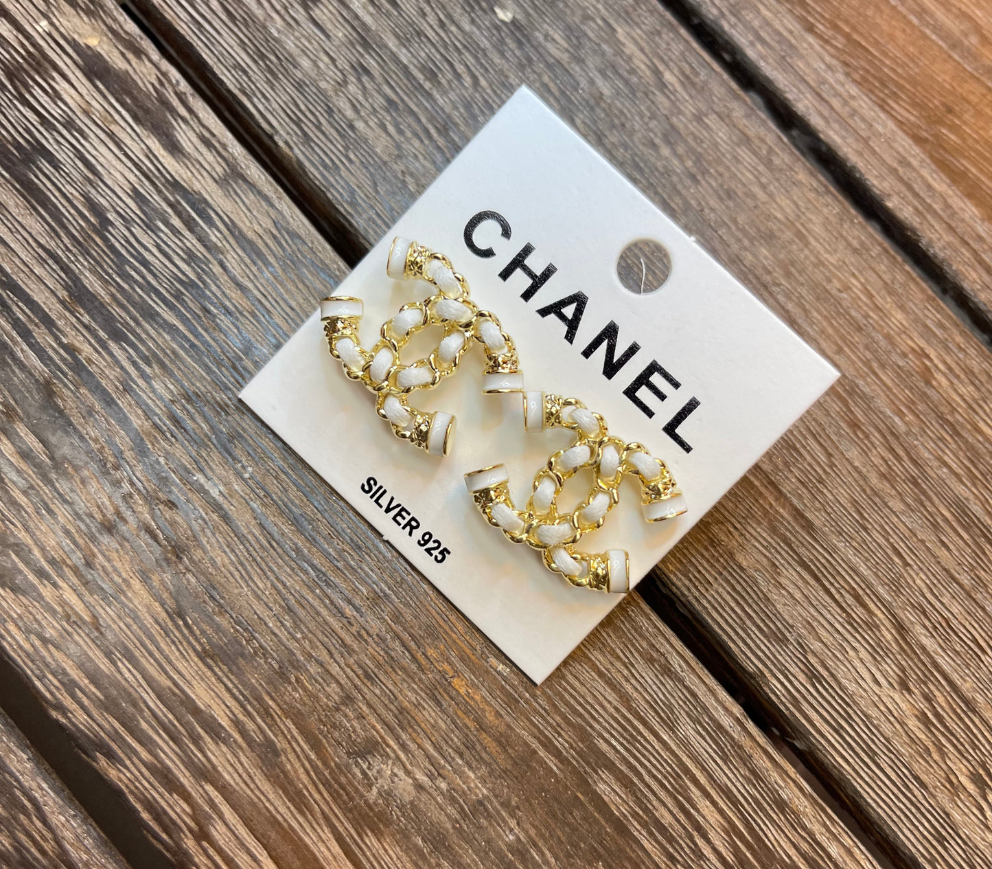 C C Earrings (White)