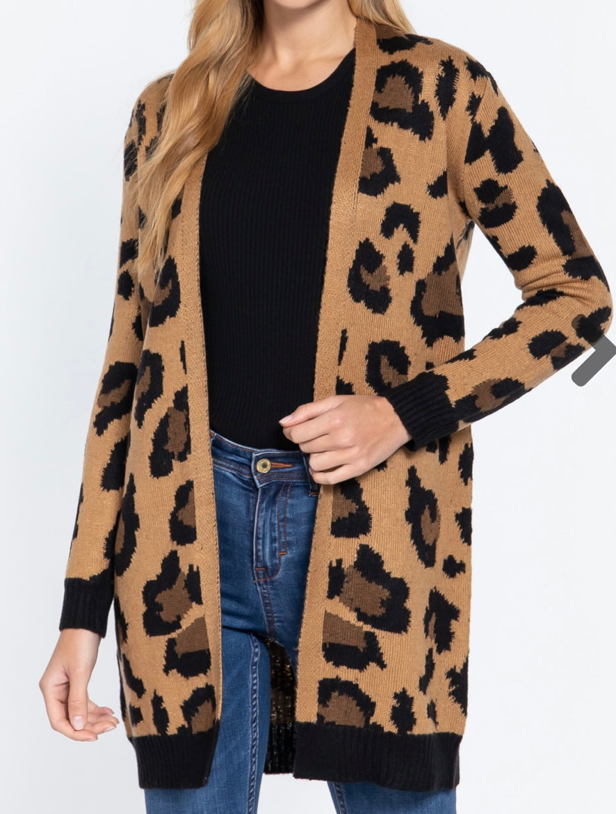 Brown Leopard Cardigan