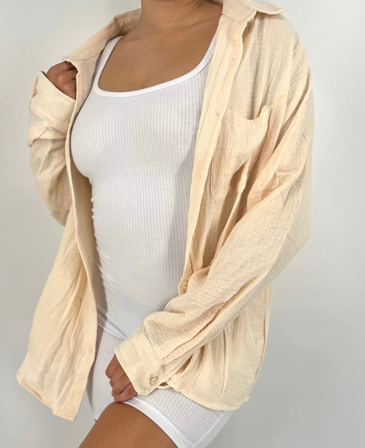 Gia Button Up ( Cream)