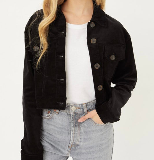 Black Corduroy Jacket (Cropped)