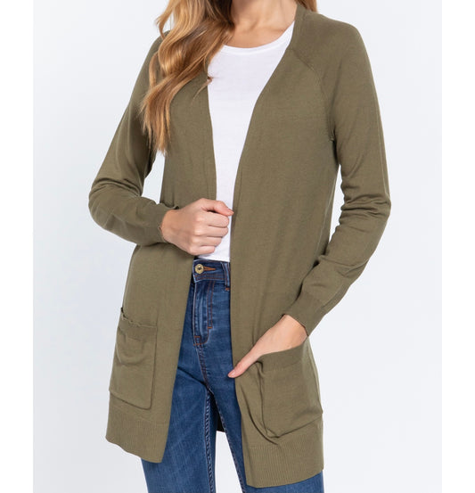 Olive Green Cardigan