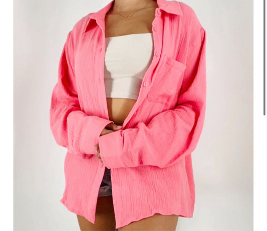 Gia Button Up (Pink)
